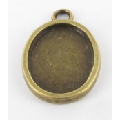 Médaillon en métal ovale Petit modèle Bronze