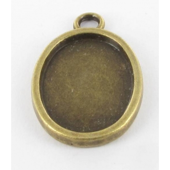 BM205B - 3660246042195 - MegaCrea - Médaillon métal ovale Petit modèle Bronze
