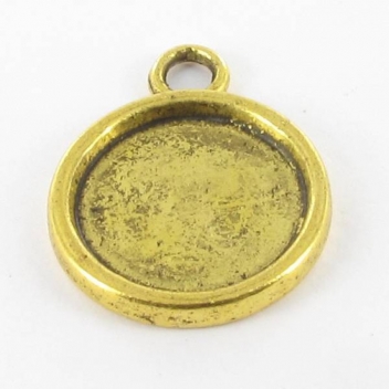 BM207D - 3660246042317 - MegaCrea - Médaillon métal rond Modèle intermédiaire Doré