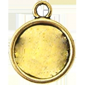Médaillon en métal rond Petit modèle Doré (10 pièces)
