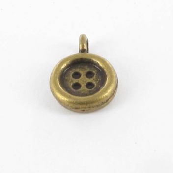 BM230B - 3660246114304 - MegaCrea - Breloque en métal Bouton Bronze 10 pièces