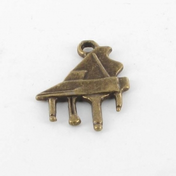 BM234B - 3660246114311 - MegaCrea - Breloque métal Piano 19mm Bronze