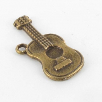 BM235B - 3660246114328 - MegaCrea - Breloque métal Guitare n°2 Bronze