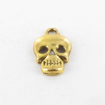 BM245D - 3660246114359 - MegaCrea - Breloque métal Tête de mort 16mm Doré - 2