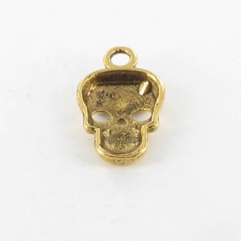 BM245D - 3660246114359 - MegaCrea - Breloque métal Tête de mort 16mm Doré
