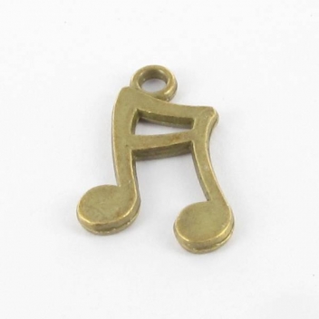 BM254B - 3660246117183 - MegaCrea - Breloque métal Note de musique Bronze