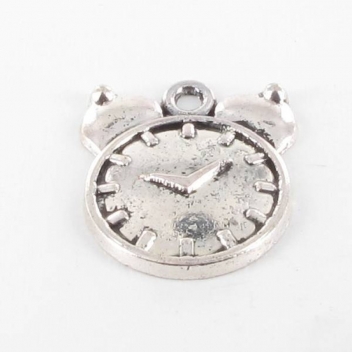 BM261A - 3660246117190 - MegaCrea - Breloque métal Réveil 20mm Argenté
