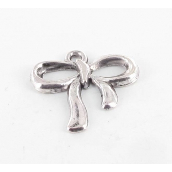 BM305A - 3660246002076 - MegaCrea - Breloque métal Noeud 19mm Argenté