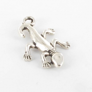 BM317A - 3660246059643 - MegaCrea - Breloque métal Lézard 23mm Argenté