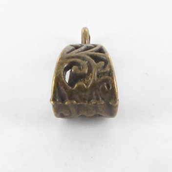 BM325B - 3660246059766 - MegaCrea - Bélière filigranée métal 20mm Bronze - 2