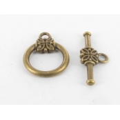 Fermoir toggle fleur Bronze
