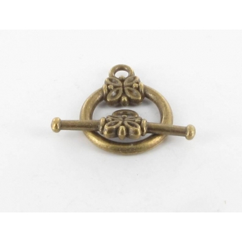 FE88B - 3660246000423 - MegaCrea - Fermoir toggle fleur Bronze