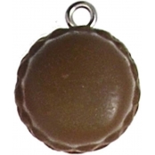 Macaron pâte polymère Ø 15 mm Chocolat