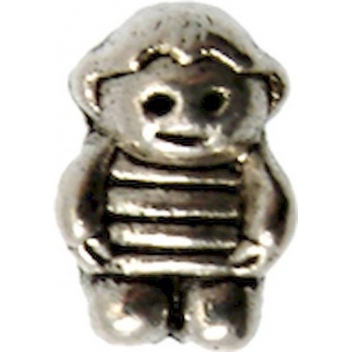 MGT14A - 3660246007392 - MegaCrea - Perle métal grand trou 15mm Bonhomme - 2