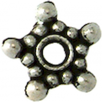 PM094A - 3660246051388 - MegaCrea - Perle rondelle métal Étoile Ø4mm Argenté (lot de 10)