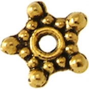 Perle rondelle métal Étoile Ø4mm Doré (lot de 10)