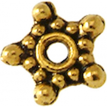 PM094D - 3660246822155 - MegaCrea - Perle rondelle métal Étoile Ø4mm Doré (lot de 10)