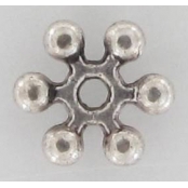 Perle rondelle métal Étoile Ø7mm Argenté (lot de 10)