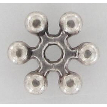 PM095A - 3660246051395 - MegaCrea - Perle rondelle métal Étoile Ø7mm Argenté (lot de 10)