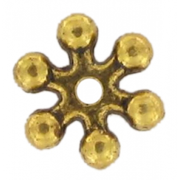 PM095D - 3660246822179 - MegaCrea - Perle rondelle métal Étoile Ø7mm Doré (lot de 10)