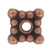 Perle rondelle intercalaire métal Carré 6 mm Cuivré 10 pièces