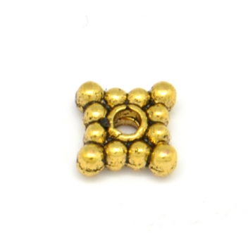 PM096D - 3660246115752 - MegaCrea - Perle rondelle intercalaire métal Carré 6 mm Doré - 2