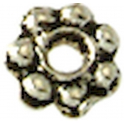 Perle rondelle métal Ø5 mm Rond Argenté (lot de 10)