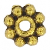Perle rondelle métal Ø5mm Rond Doré (lot de 10)