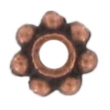 PM098C - 3660246811791 - MegaCrea - Perle rondelle intercalaire métal Ø4mm Cuivré (lot de 10)