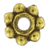 Perle rondelle intercalaire métal Ø4mm Doré (lot de 10)