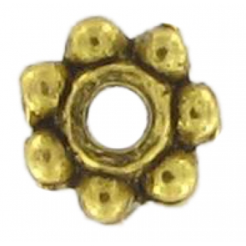 PM098D - 3660246002113 - MegaCrea - Perle rondelle intercalaire métal Ø4mm Doré (lot de 10)