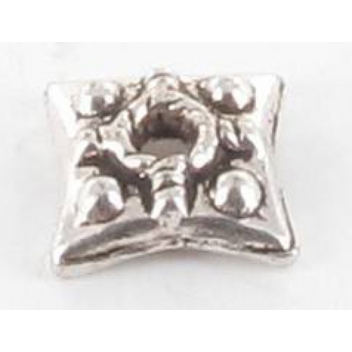 PM105A - 3660246115905 - MegaCrea - Perle rondelle intercal. métal Carré Argenté (de 10) - 2