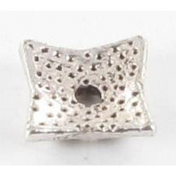 PM105A - 3660246115905 - MegaCrea - Perle rondelle intercal. métal Carré Argenté (de 10)