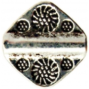 Perle métal carrée 12mm Argenté (lot de 10)