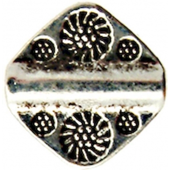 PM122A - 3660246116148 - MegaCrea - Perle métal carrée 12mm Argenté