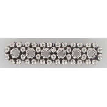 PM160A - 3660246051517 - MegaCrea - Perle métal Barette diviseur 5 rangs Argenté