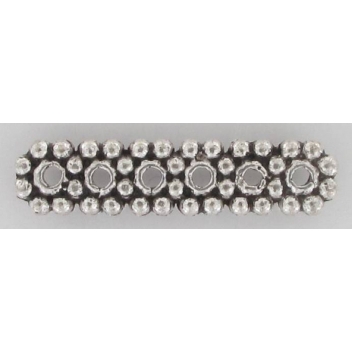 PM161A - 3660246051524 - MegaCrea - Perle métal Barette diviseur 6 rangs Argenté