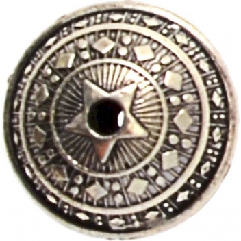 PM214A - 3660246800436 - MegaCrea - Perle métal ronde plate 28 mm Argenté