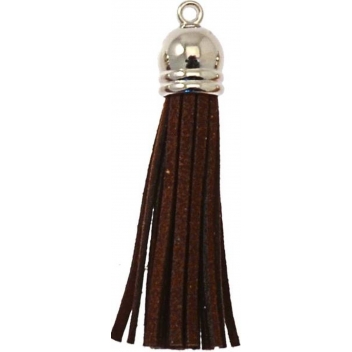 PPC01M - 3660246050459 - MegaCrea - Pompons suédine 60 mm Marron