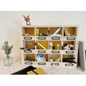 Petit Casier en bois 12 cases porte-étiquettes 41,5 x 31 x 11 cm