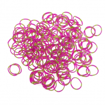 8826 - 3700982202641 - Loom - 200 élastiques Loom Octobande fuchsia et vert