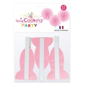 Mini rosace rose Ø15 cm 3 pièces