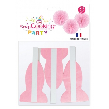310 - 3700392403102 - Scrapcooking Party - Mini rosace rose Ø15 cm 3 pièces