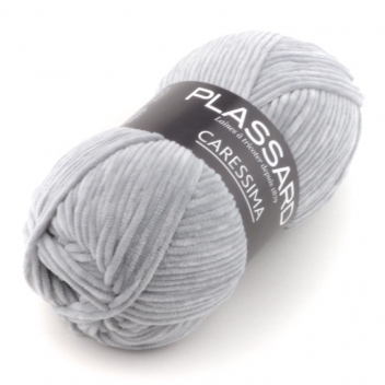 CARESSIMA-10 - 3660779011347 - Plassard - Pelote de laine velour Caressima 10 Gris Clair