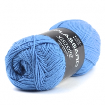 VICTOIRE-57 - 3660779230632 - Plassard - Fil crochet et tricot d'été Victoire 57 Bleu