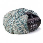 Fil d'été Plassard multicolore Nougat Tricot ou Crochet Turquoise Col. 21