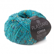 Fil crochet et tricot d'été tweedé : Corsia Turquoise 21