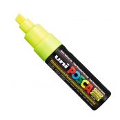 Marqueur Posca Jaune fluo PC8K Pointe large biseautée