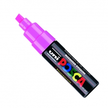 PC8K RE FLUO - 4902778916940 - Posca - Marqueur Posca Rose fluo PC8K Pointe large biseautée - 2