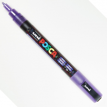 PC3ML VT - 4902778197998 - Posca - Marqueur Posca Violet pailleté PC3M Pointe conique fine
